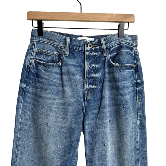 Pistola Straight Leg Jeans Silver Metal Beaded Embellishment Distressed size 27 - Picture 3 of 6